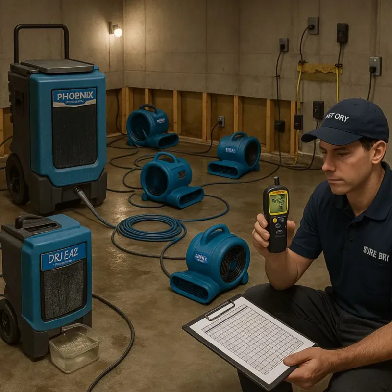 Structural Drying and Dehumidification process in Boyes Hot Springs, CA